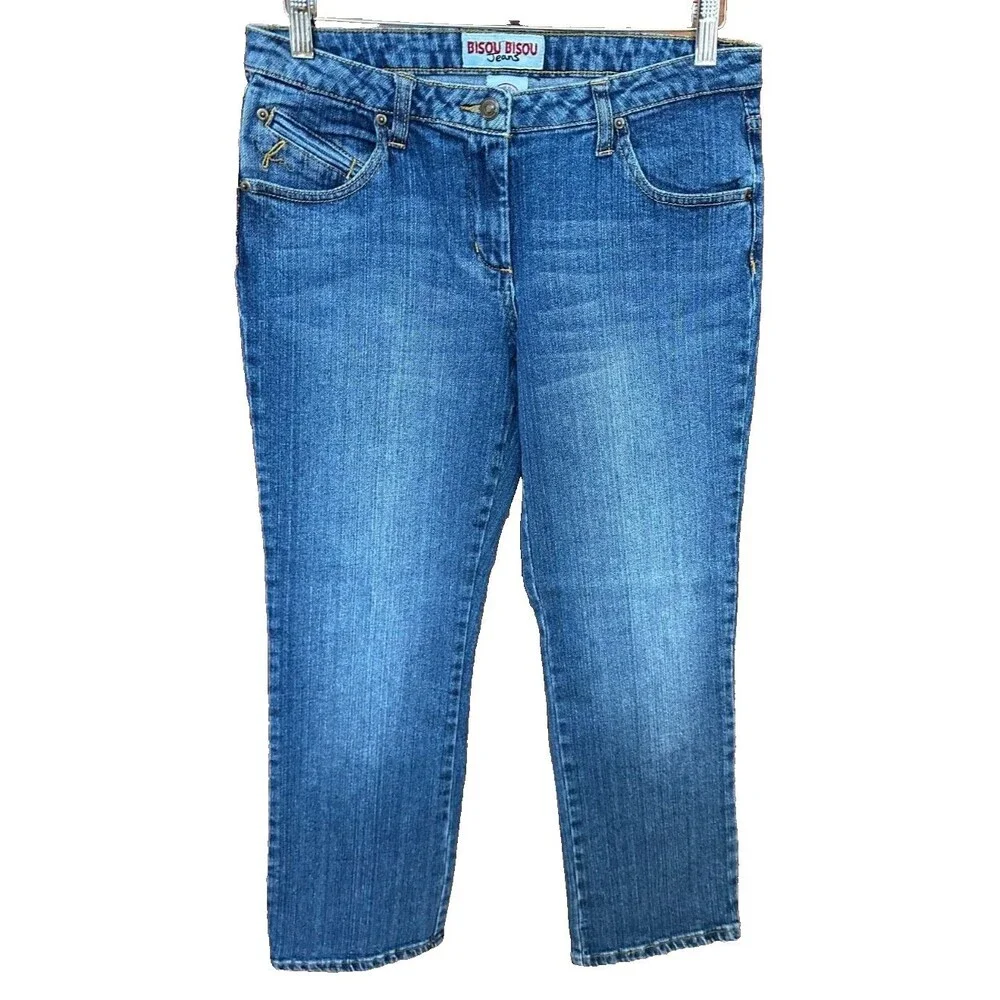 Bisou Bisou Women's VTG Y2K Low Rise Straight Leg Ankle Jeans Size 8